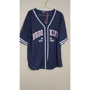 Retro Fox New York Brooklyn College League Jersey Baseball L NWOT